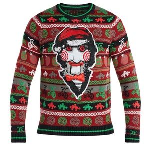 Saw Billy the Puppet Ugly Christmas Holiday Sweater Horror Sz M Medium NWT